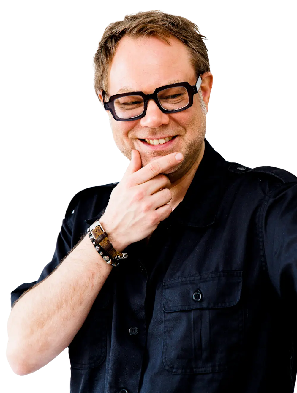 Anders Larson med hånden under hagen