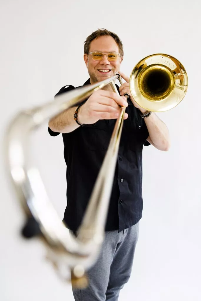 Anders Larson med sin basun